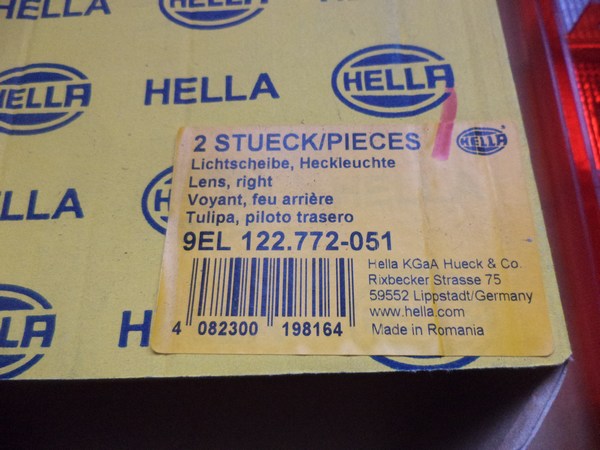 n°he200 lot cabochon feu arriere droit 9el122772051 003880 hella neuf DPA86