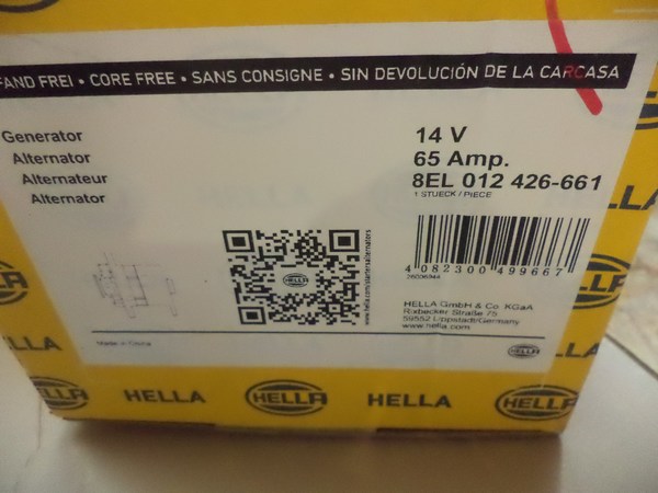 n°he203 alternateur 65A fiat seicento panda doblo punto 8el012426661 neuf DPA86