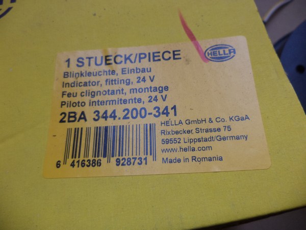 n°he205 clignotant led 123 mm 24V avant arriere 2ba344200341 neuf DPA86