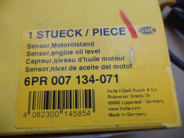n°he206 capteur niveau huile bmw E36 m3 E38 E39 Z3 hella 6pr007134071 neuf DPA86