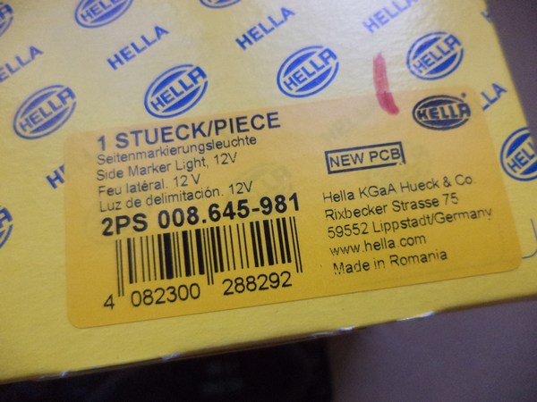 n°he207 feu gabarit LED 12V orange 2ps008645981 hella neuf DPA86