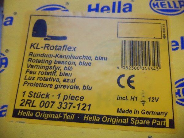 n°he246 gyrophare bleu vintage collection hella 2rl007337121 neuf DPA86