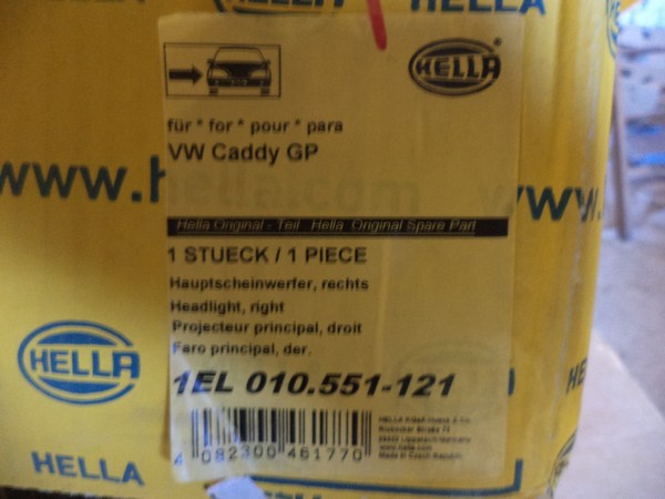n°he252 phare droit VW caddy 3 1el010551121 hella neuf feu diurne n°he252 phare droit VW caddy 3 1el010551121 hella neuf feu diurne DPA86