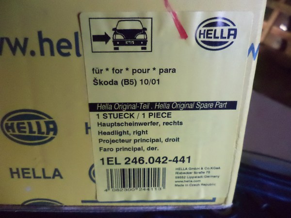 n°he253 phare droit skoda superb bi xenon 1el246042441 hella neuf DPA86