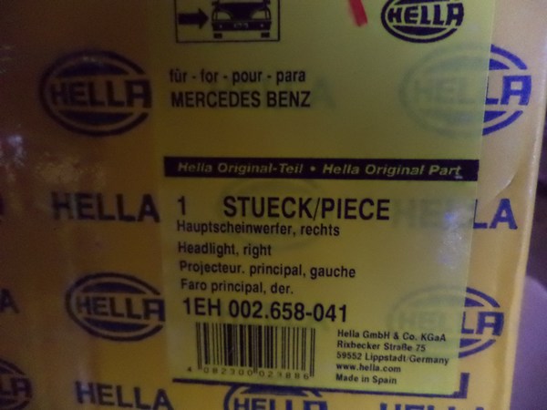 n°he258 phare droit mercedes NG poids lourd 1eh002658041 hella neuf DPA86
