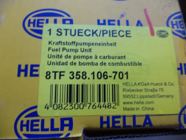 n°he273 pompe essence hyundai accent 1999 2006 8tf358106701 hella neuve DPA86