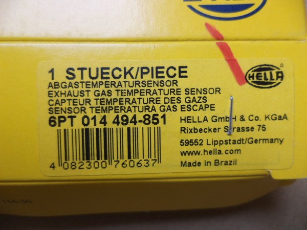 n°he283 Capteur Température Échappement audi Q7 A4 A5 phaeton 6pt014494851 hella neuf DPA86