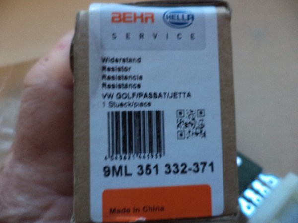 n°he304 resistance chauffage audi A3 Q3 touran golf 5 caddy 3 9ml351332371 hella neuve DPA86