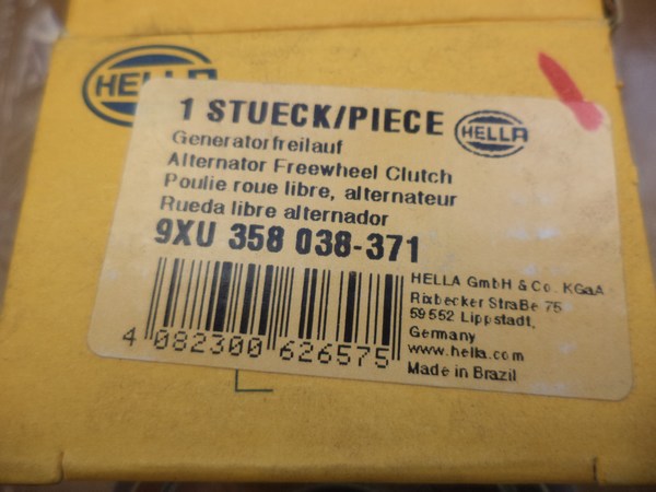n°he330 poulie alternateur OPEL astra corsa combo meriva zafira 9xu358038371 hella neuve DPA86