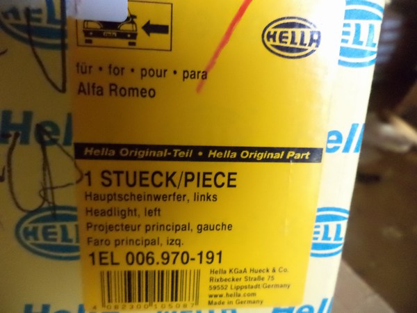 n°he356 phare gauche alfa romeo 145 146 1el006970191 hella neuf n°he356 phare gauche alfa romeo 145 146 1el006970191 hella neuf DPA86