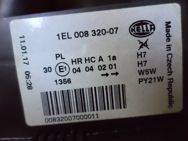 n°he361 phare gauche opel signum vectra C 1el008320071 hella neuf DPA86