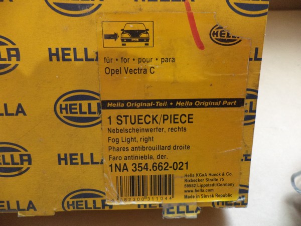 n°he375 antibrouillard droit opel vectra C 2002 / 2009 1na354662021 hella neuf DPA86
