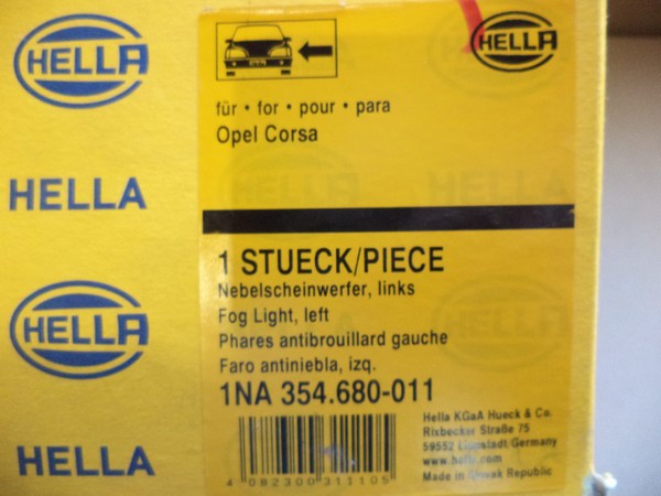 n°he377 antibrouillard gauche opel corsa D H3 1na354680011 hella neuf DPA86