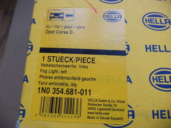 n°he378 antibrouillard gauche opel corsa D H10 1na354680011 hella neuf DPA86