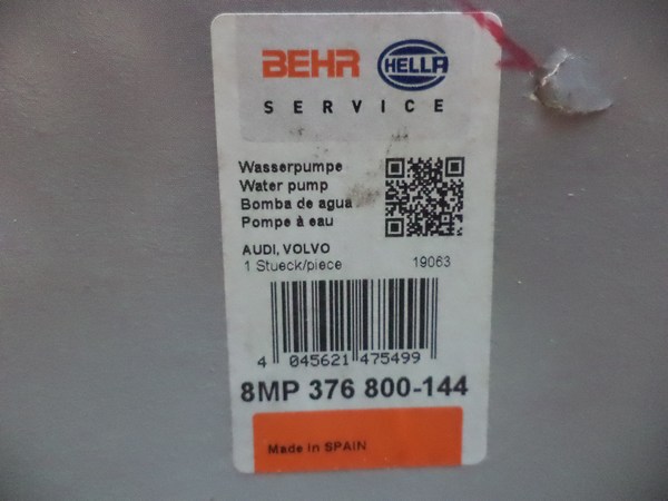 n°he418 pompe eau volvo 850 940 960 v70 s80 lt 28 lt 35 t4 8mp376800144 hella neuve DPA86
