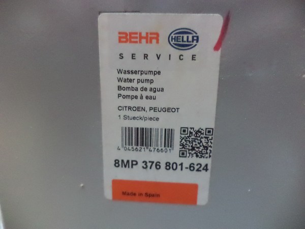 n°he421 pompe eau citroen jumpy jumper xantia Zx evasion 205 8mp376801624 hella neuve DPA86