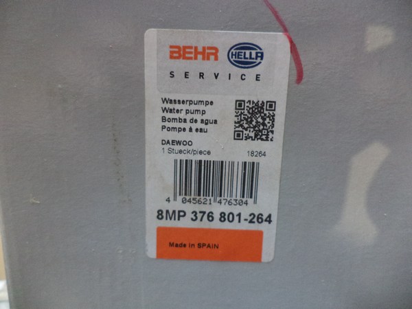 n°he425 pompe eau chevrolet matiz aveo spark 8mp376801264 hella neuve n°he425 pompe eau chevrolet matiz aveo spark 8mp376801264 hella neuve DPA86