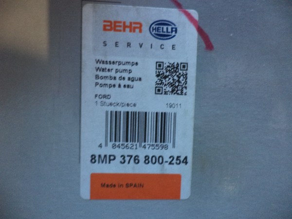 n°he428 pompe eau ford fiesta 4 / 5 focus fusion puma 8mp376800254 hella neuve DPA86