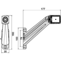 n°he599 Feu d&rsquo;encombrement gabarit gauche LED Semi remorque poids lourd hella 2xs011744211 DPA86