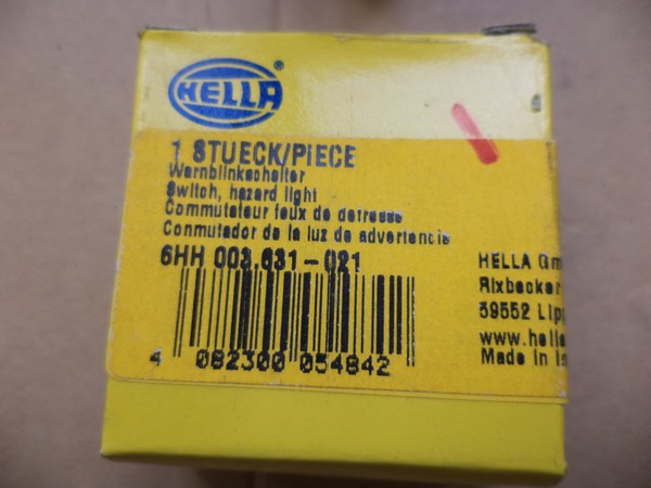 n°he495 Bouton warning mercedes W123 W126 W201 R107 6hh003631021 hella neuf DPA86