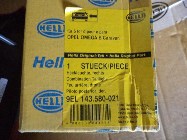 n°he506 feu droit opel omega B break caravan 9el143580021 hella neuf DPA86