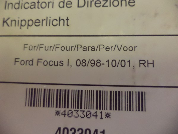 n°he513 clignotant droit ford focus mk1 9el354059021 hella neuf DPA86