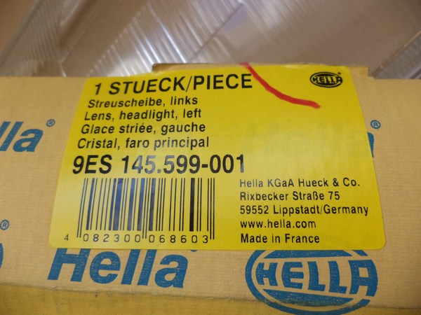 n°he540 glace phare gauche audi A6 C4 1994 a 1997 9es145599001 hella neuve n°he540 glace phare gauche audi A6 C4 1994 a 1997 9es145599001 hella neuve DPA86