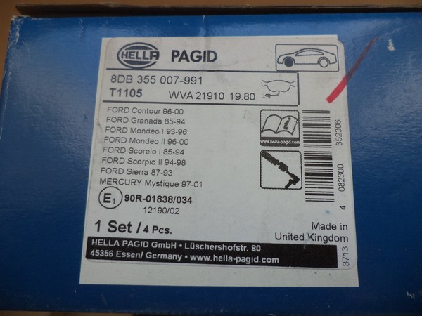 n°he550 plaquette avant ford sierra cosworth scorpio mondeo 8db355007991 hella neuve n°he550 plaquette avant ford sierra cosworth scorpio mondeo 8db355007991 hella neuve DPA86