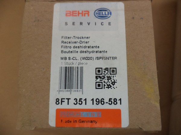 n°he552 filtre deshydrateur mercedes sprinter vito classe S SL vario 8ft351196581 hella neuf n°he552 filtre deshydrateur mercedes sprinter vito classe S SL vario 8ft351196581 hella neuf DPA86