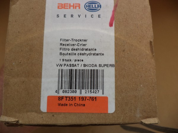 n°he556 filtre deshydrateur audi A4 A6 R8 seat EXEO 8ft351198771 hella neuf DPA86