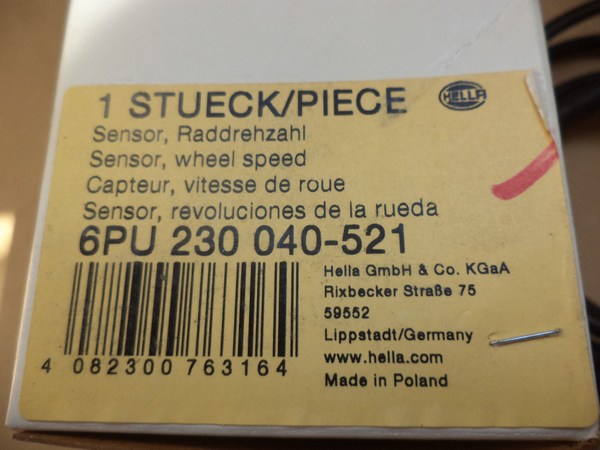 n°he567 capteur ABS arriere ford five Hundred hella 6pu230040521 neuf DPA86
