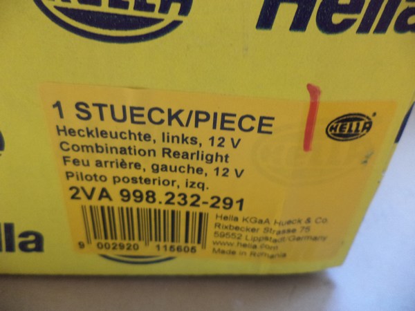 n°he594 feu arriere gauche remorque 12V 2va998232291 hella neuf 994352xx n°he594 feu arriere gauche remorque 12V 2va998232291 hella neuf 994352xx DPA86