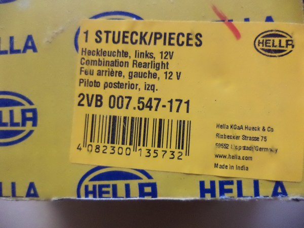 n°he596 feu arriere gauche remorque tracteur hella 010451 2vb007547171 neuf DPA86