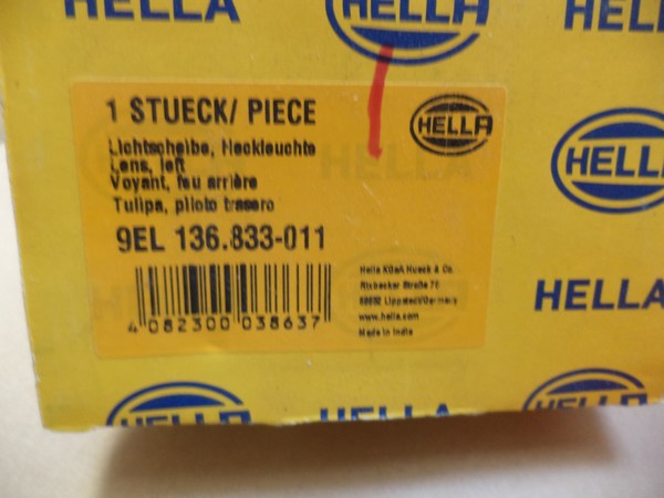 n°he597 cabochon feu gauche remorque tracteur hella 9el136833011 neuf 136827 / 828 DPA86