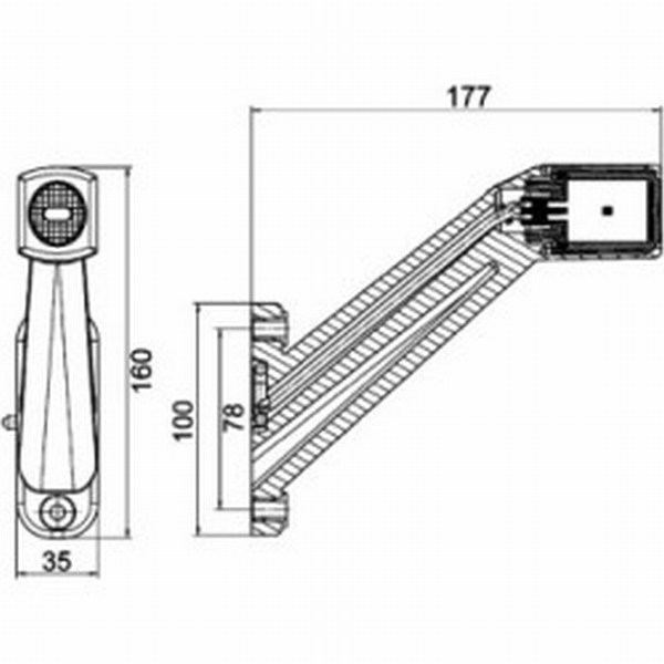 n°he599 Feu d&rsquo;encombrement gabarit gauche LED Semi remorque poids lourd hella 2xs011744211 DPA86