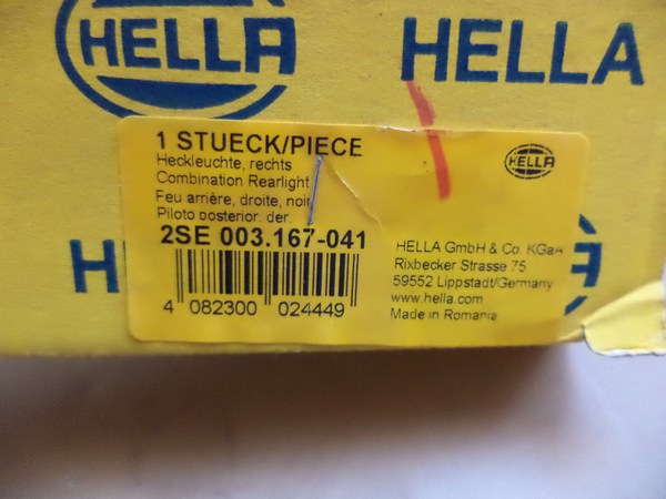 n°he605 feu arriere droit mercedes iveco 2se003167041 hella neuf 02264 DPA86