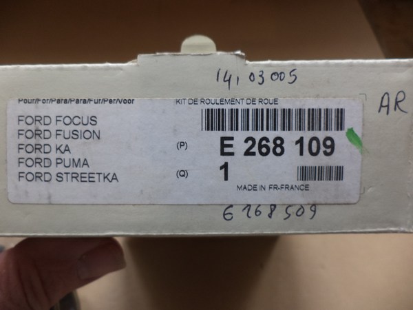 n°0079 roulement roue arriere ford fiesta focus streetka e268109 neuf eurorepar DPA86