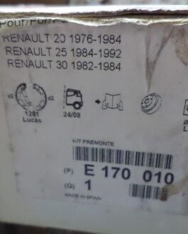 n°g184 kit frein arriere renault R20 R25 R30 e170010 eurorepar neuf DPA86