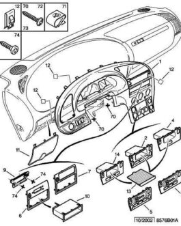 n°vch28 vide poche tableau bord citroen xsara 2 821151 neuf DPA86