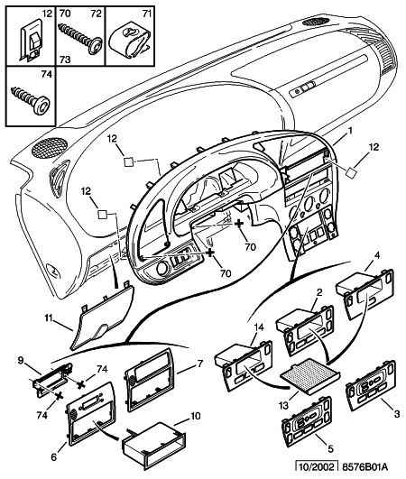 n°vch28 vide poche tableau bord citroen xsara 2 821151 neuf DPA86
