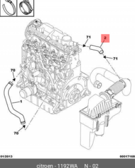 n°vch153 durite vapeur huile citroen C5 phase 1 1192wa neuve DPA86