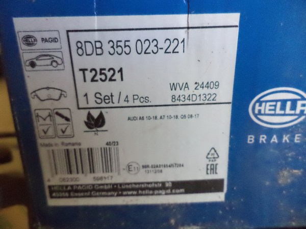 n°he687 jeu plaquette AUDI Q5 A7 A6 hella 8db355023221 neuve DPA86