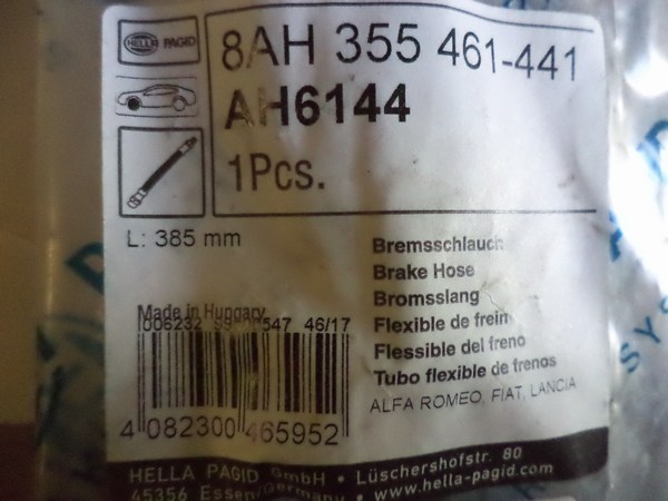 n°he718 2 x flexible frein ALFA ROMEO 145 146 164 8ah355461441 hella neuf DPA86
