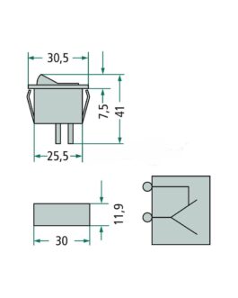 n°he745 interrupteur universel 12V noir hella 6eh004406002 neuf DPA86