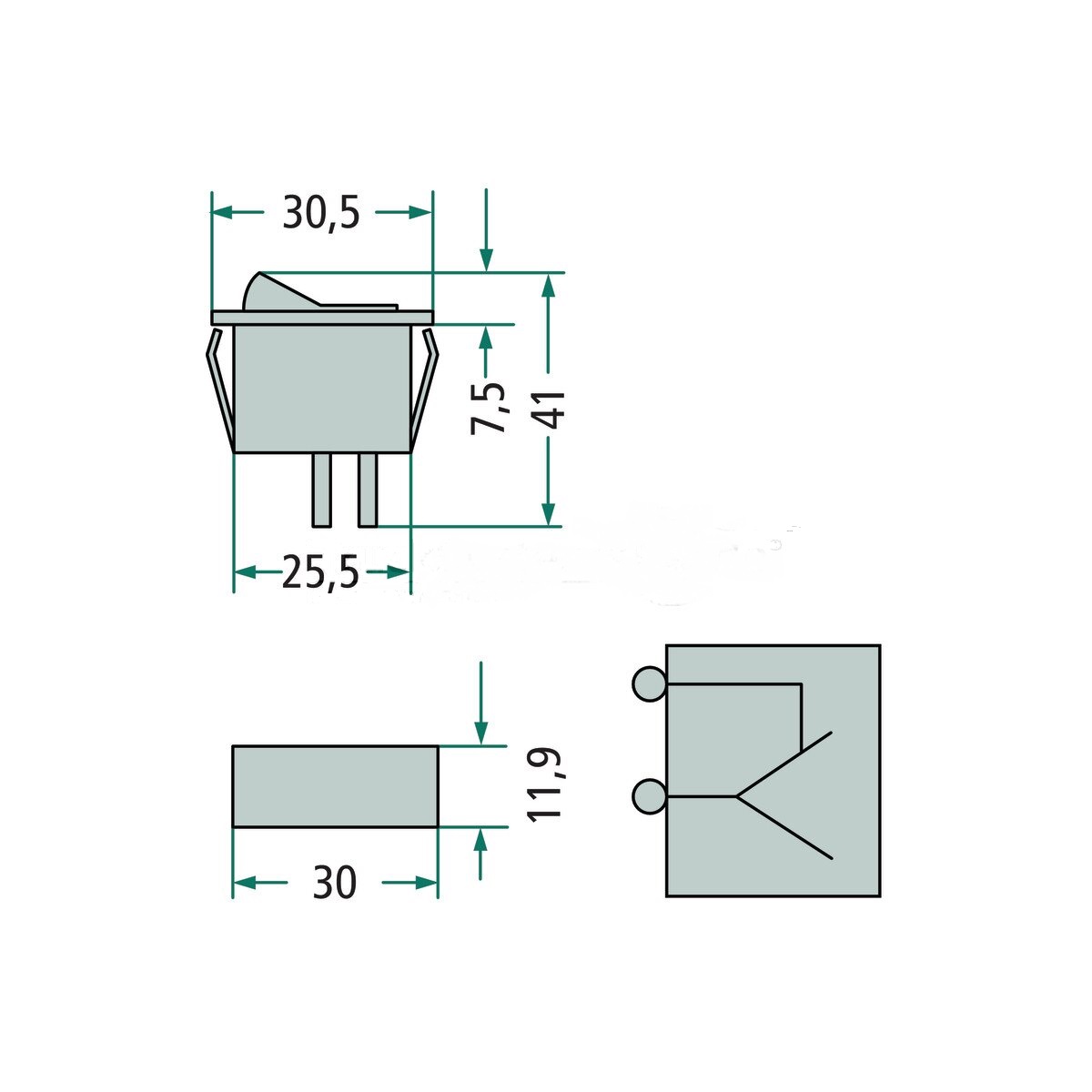 n°he745 interrupteur universel 12V noir hella 6eh004406002 neuf DPA86