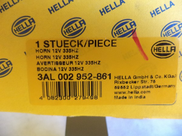 n°he755 klaxon 12V universel hella 3al002952861 neuf DPA86