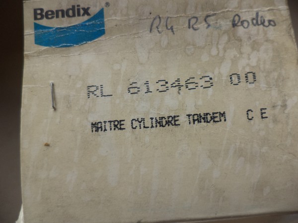 n°cf9 maitre cylindre RENAULT R4 R5 Rodeo bendix 613463 131463B neuf DPA86