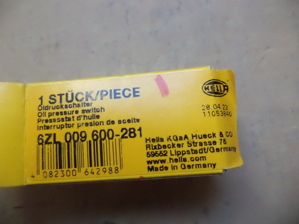 n°he618 Capteur de pression d&rsquo;huile AUDI a1 a3 a4 a5 a6 TT q2 q3 q5 q7 q8 6zl009600281 hella neuf DPA86