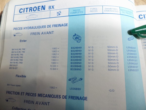 n°cf97 kit reparation etrier av Citroen BX bendix 556037 neuf DPA86