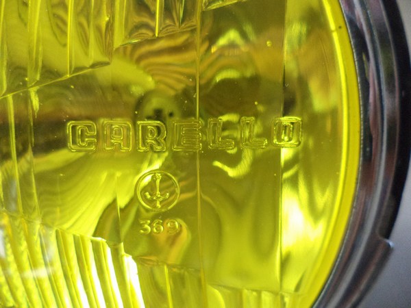 n°da3 phare + support Carello Lancia Fulvia 1600 HF Fanalone jaune neuf NOS 03556700 yellow DPA86
